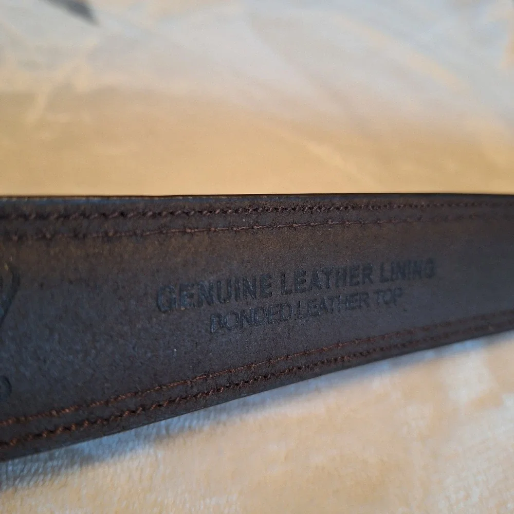 Dickies Brown Leather Lined Belt Classic Preppy Size 40